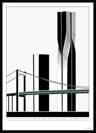 Älvsborgsbron med skyskrapa  storlek 50x70cm